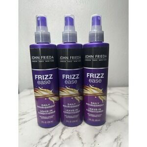 LOT Of 3 John Frieda Frizz Ease Daily Nourishment Leave-in Conditioner, 8 Oz NEW